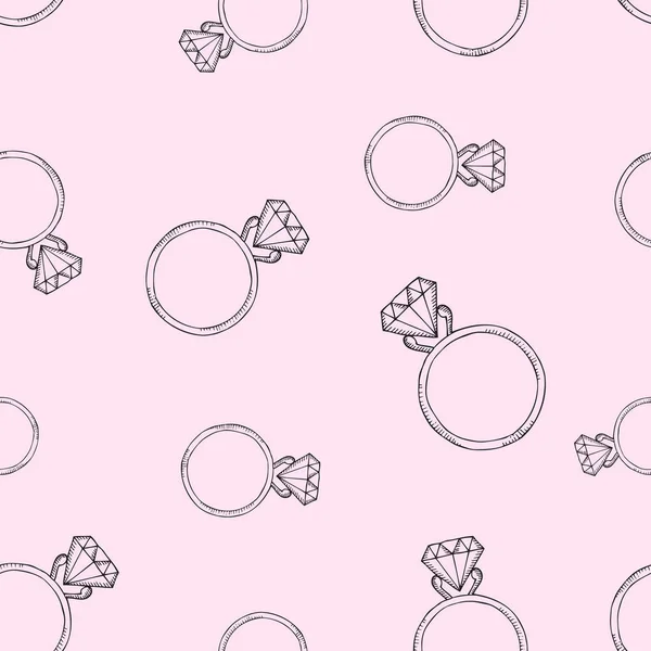 粉红色的模式，从钻石戒指. — 图库矢量图片