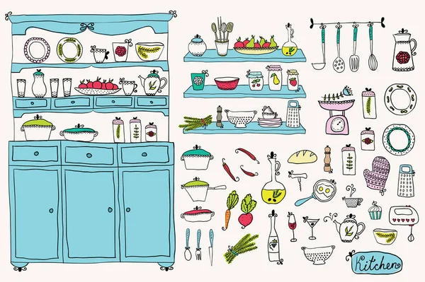 Ensemble de cuisine en vecteur. Éléments de conception de cuisine . — Image vectorielle