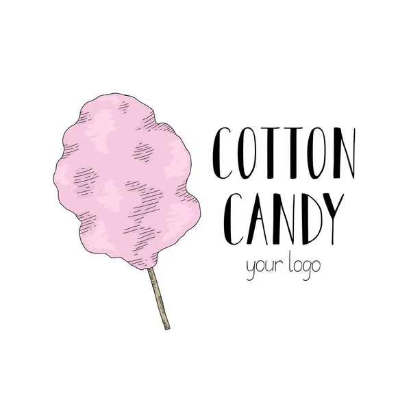 Cotton candy on a stick. The logo for your candy store. — Stock Vector