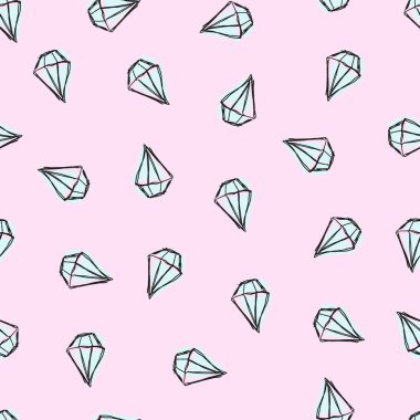 Elmas ile vektör desen. Pembe bir arka plan.