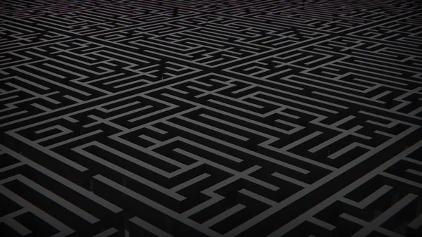 Black gloss labyrinth maze. 3D Illustration