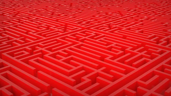Kırmızı labirent gibi. 3d Görüntü