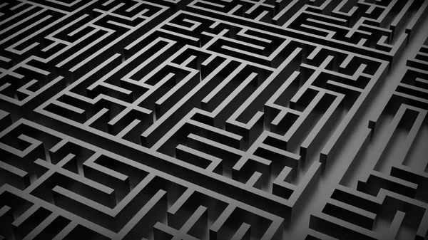 Fekete Labirintus Labirintus Kilátás Illusztráció — Stock Fotó