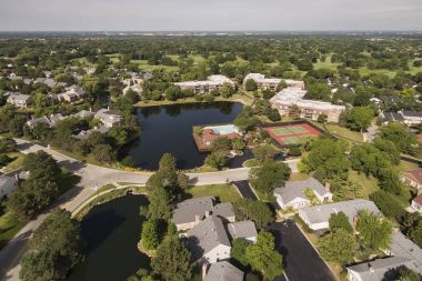 Northbrook Il, antik ağacının havadan görünümü