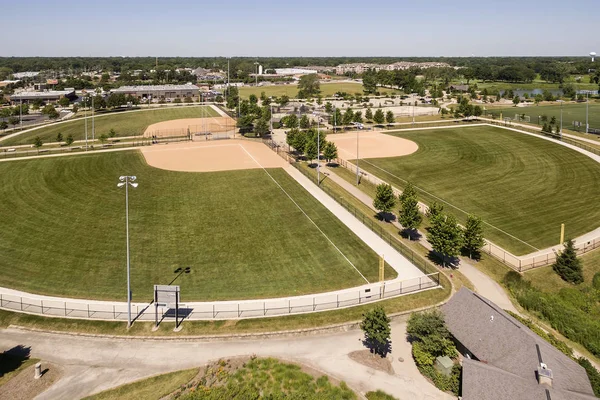 Vista aérea do complexo de beisebol — Fotografia de Stock