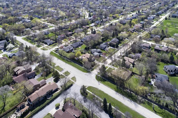 Luchtfoto van suburbane wijk — Stockfoto