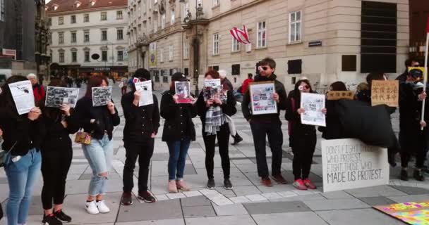 Viena Austria Octubre 2019 Una Manifestación Protesta Sobre Ley Extradición — Vídeo de stock