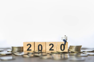 2020 yılbaşı işi, para ve planlama konsepti. Yakın çekim