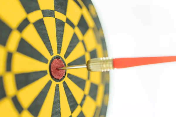 Sport Business Goal Planning Target Concept Close Red Darts Center — Stock Photo, Image
