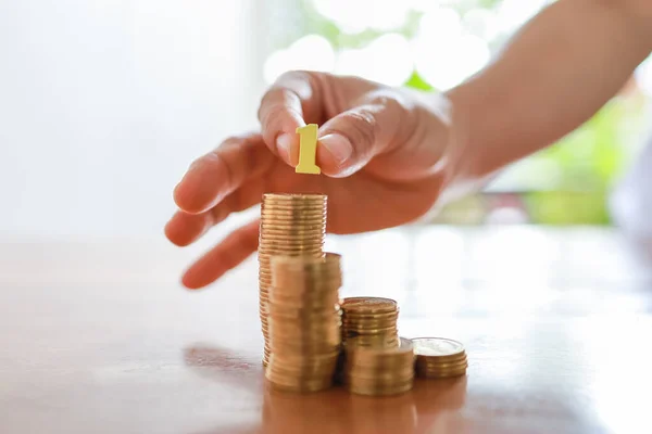 Zaken Geld Financiën Veilig Besparend Concept Close Van Vrouw Hand — Stockfoto