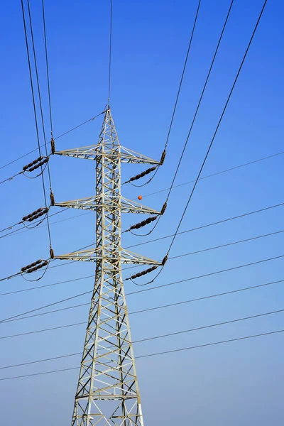 High voltage electric poles — Stock Photo, Image