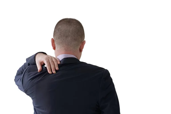 Бизнесмен с болью в плече — стоковое фото