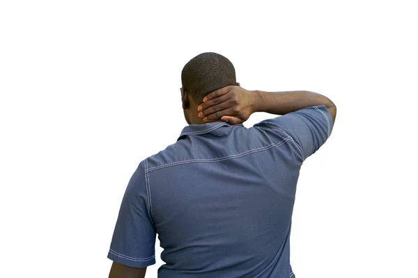 African american men with neck pain — Stock Photo, Image