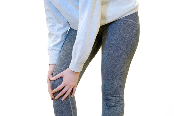女人膝盖的疼痛 — 图库照片
