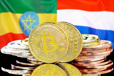 Etiyopya ve Hollanda bayraklarında Bitcoins