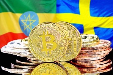 Etiyopya ve İsveç bayraklarında Bitcoins