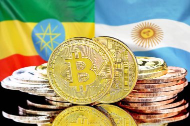 Etiyopya ve Arjantin bayraklarında Bitcoins