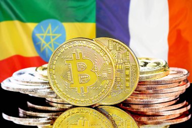 Etiyopya ve Fransa bayraklarında Bitcoins