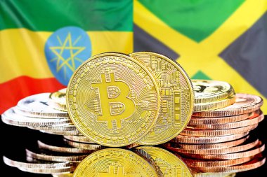 Etiyopya ve Jamaika bayraklarında Bitcoins