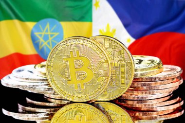 Etiyopya ve Filipinler 'in bayraklarında Bitcoinler