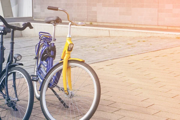 Dos bicicletas en una calle de Holanda — Foto de Stock