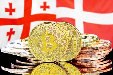 Gürcistan ve Danimarka bayraklarında Bitcoins