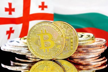 Gürcistan ve Bulgaristan 'daki Bitcoins bayrağı