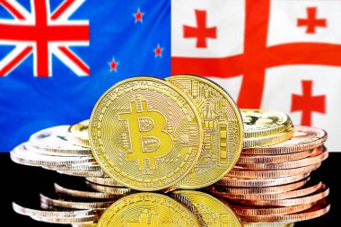 Yeni Zelanda ve Gürcistan bayraklarında Bitcoins