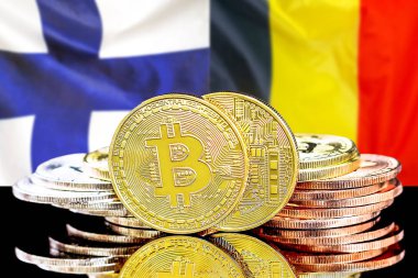 Finlandiya ve Belçika bayraklarında Bitcoins