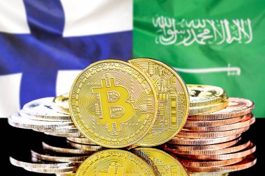 Finlandiya ve Suudi Arabistan bayraklarında Bitcoinler