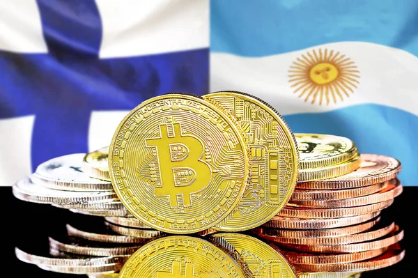 Finlandiya ve Arjantin bayrak geçmişi üzerine Bitcoins