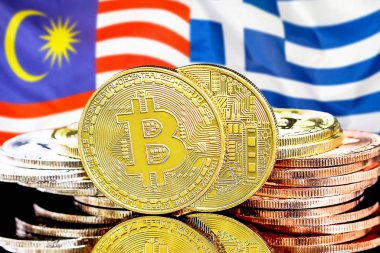 Malezya ve Yunanistan 'da bayraklar.