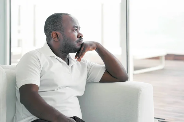 Droevig Gezicht Depressief Oudere Afrikaanse Man Zeer Trieste Oudere Man — Stockfoto
