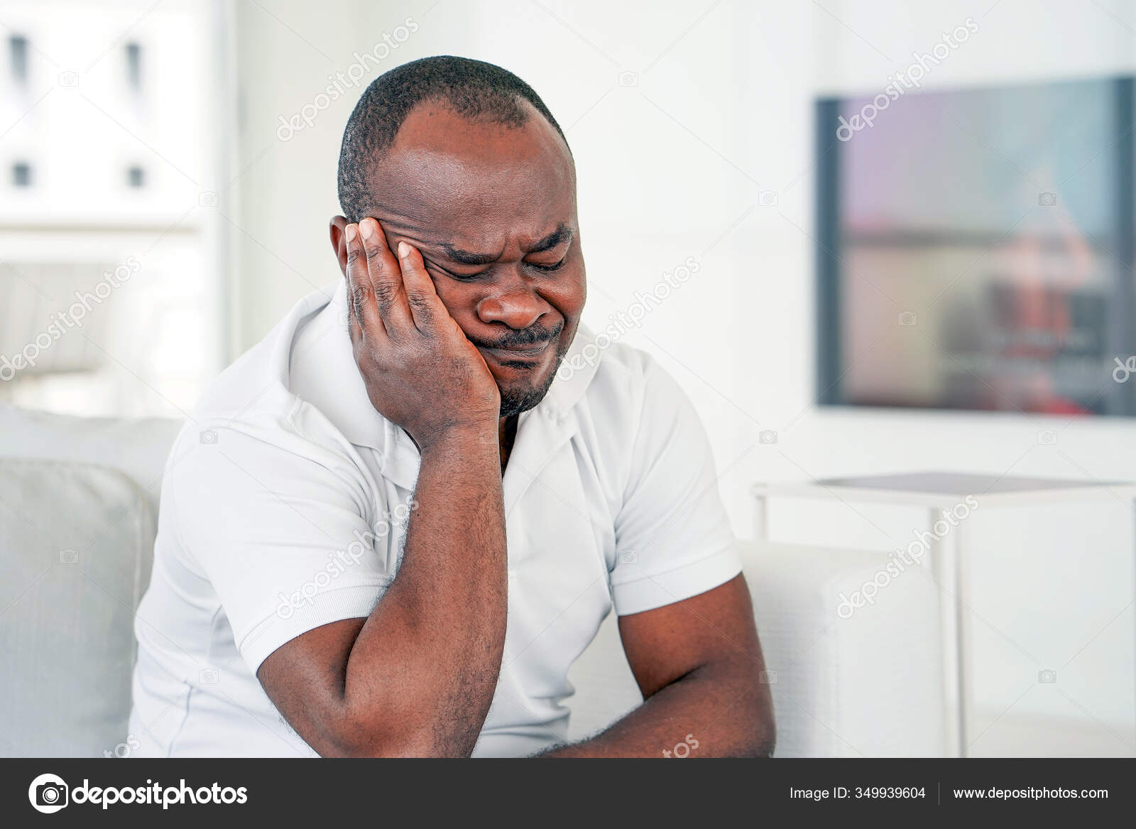 Sad Face Depressed Elderly African Man Very Sad Elderly Man Stock Photo by  ©svershinsky 349939604
