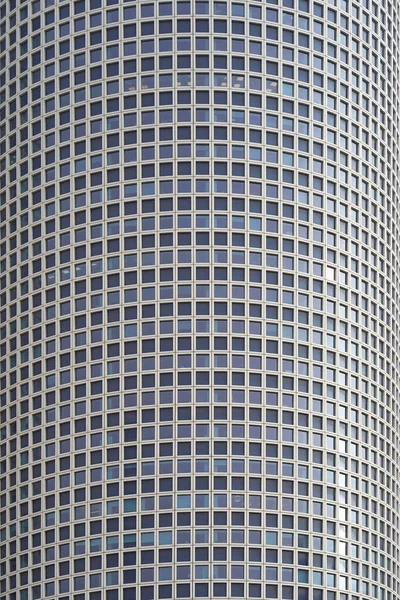 Vidrio Gris Cuadrado Ventanas Fachada Rascacielos Edificios Negocios Ciudad Moderna — Foto de Stock