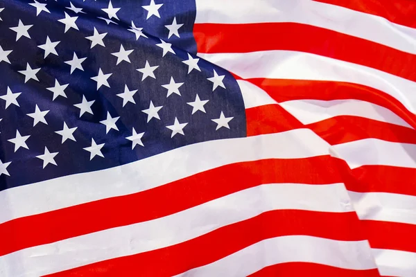 Fabric Texture Flag Usa Flag United States America Waving Wind Stock Image