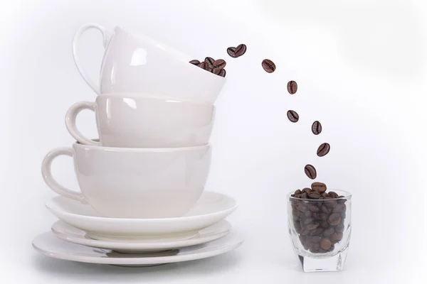 White Ceramic Coffee Mug Stacked — Stock Photo, Image