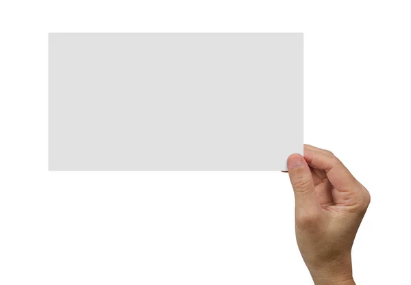 Mãos segurando um cartaz em branco — Fotografia de Stock