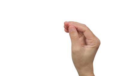 Beyaz arkaplanda el izole.