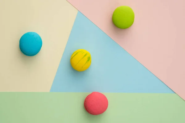 Conjunto de diferentes macaroons coloridos — Fotografia de Stock