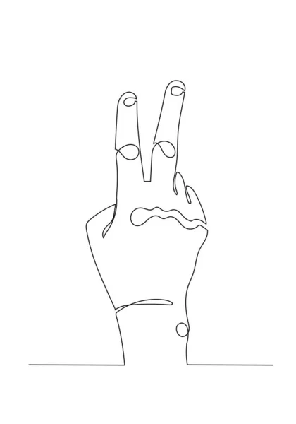 Continuous line drawing of index and middle finger — Stock Photo, Image