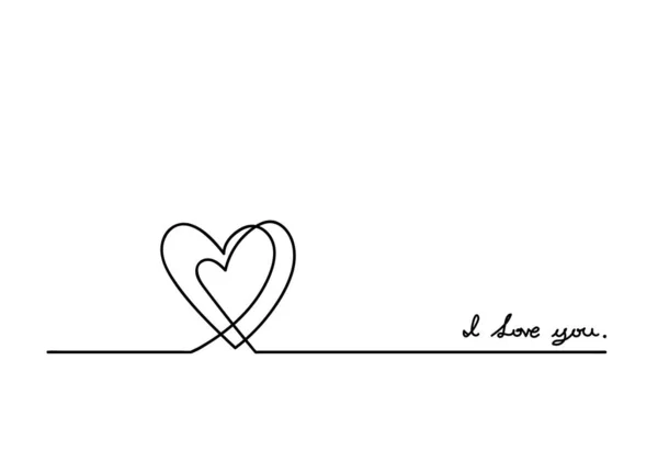 Continuous one line drawing of word LOVE, vector minimalist blac — Stockfoto