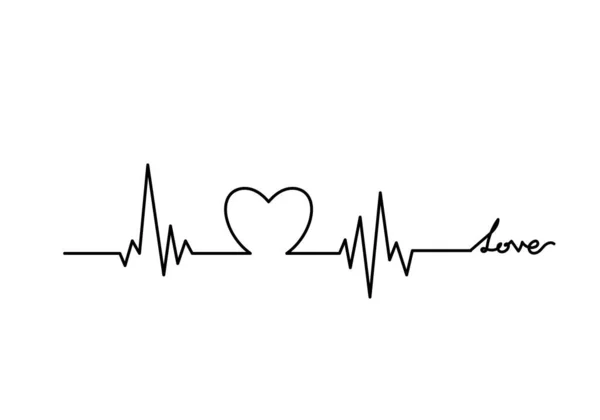 Ciągły rysunek jednej linii kształtu serca, wektor minimalistyczny bl — Zdjęcie stockowe