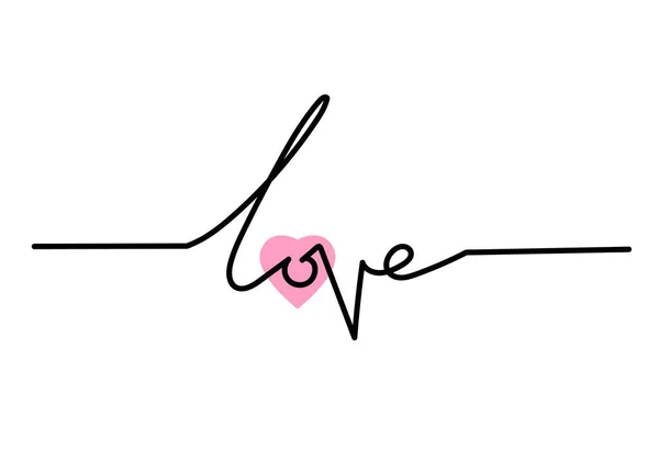 Continuous one line drawing LOVE word, vector minimalist illustr — 스톡 사진