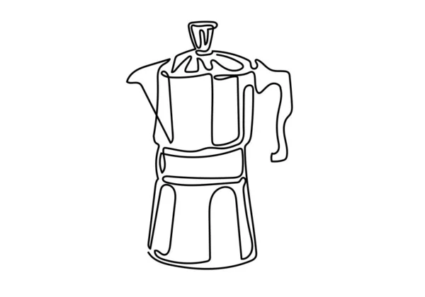 Contínua uma linha Um gotejador de café . — Fotografia de Stock