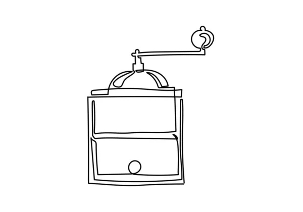 Continuous one line A Coffee bean grinder. — 스톡 사진