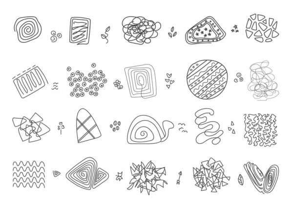 set of hand drawn elements and textures for background.