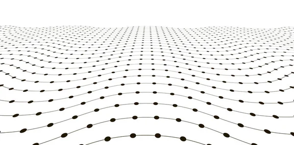 抽象波点線パターン。単純なベクトル背景。ウェブビジネスやグラフィックデザインのための黒と白の背景. — ストックベクタ