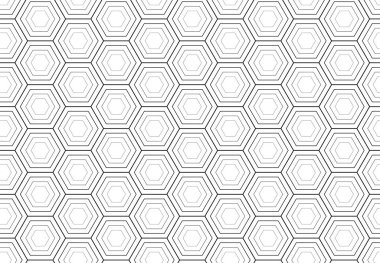 Çokgenli vektör kusursuz desen. Doğrusal geometrik doku. Altıgen soyut arkaplan. Grafik noktalı elementlerle çokgen ızgara.