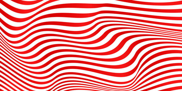 Abstract lines. 3d graphic effect. Stripe vector background. Red ribbons on white backdrop.